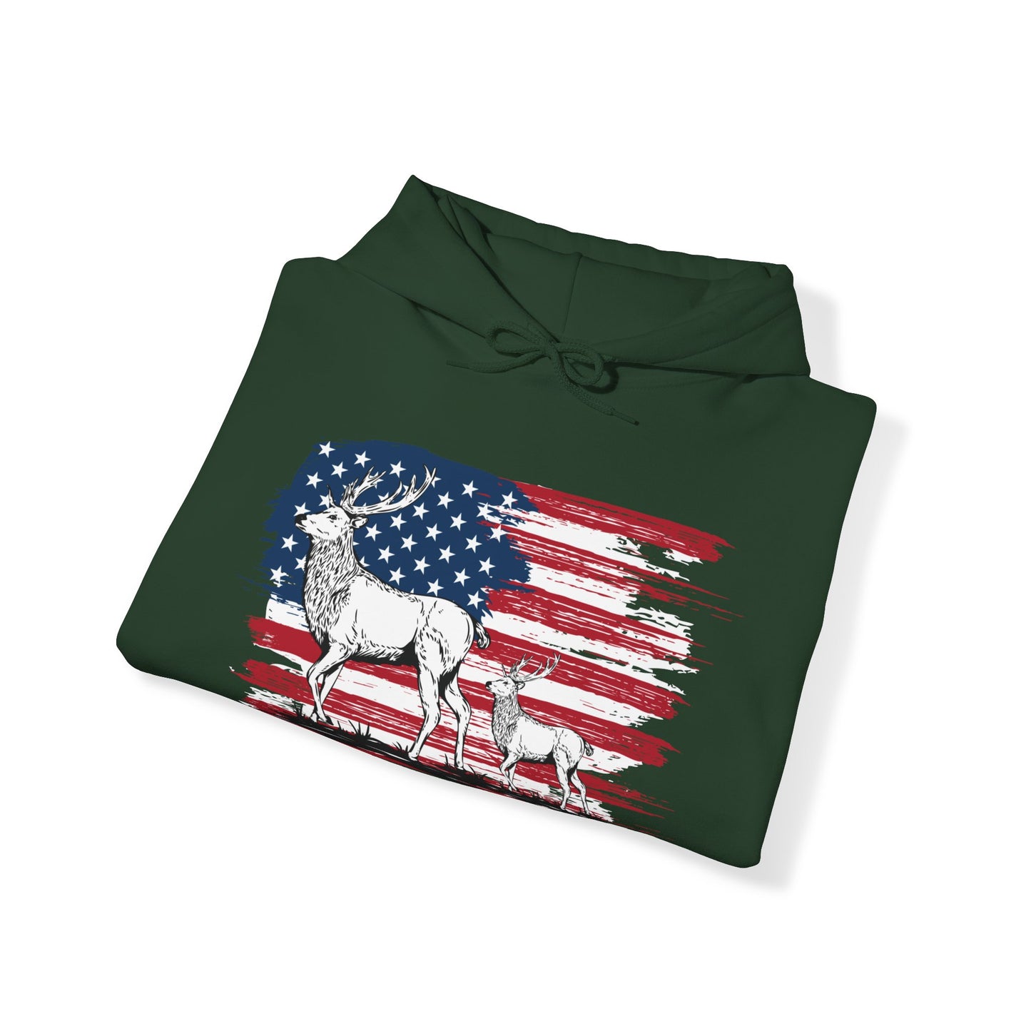 Elk American Flag Hooded Sweatshirt