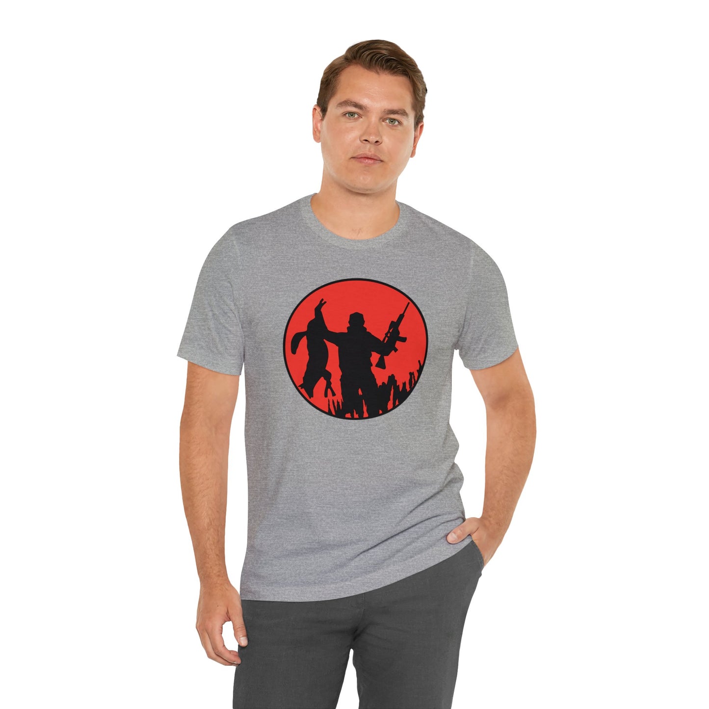 Coyote Hunter Holding Coyote Red Circle T-Shirt