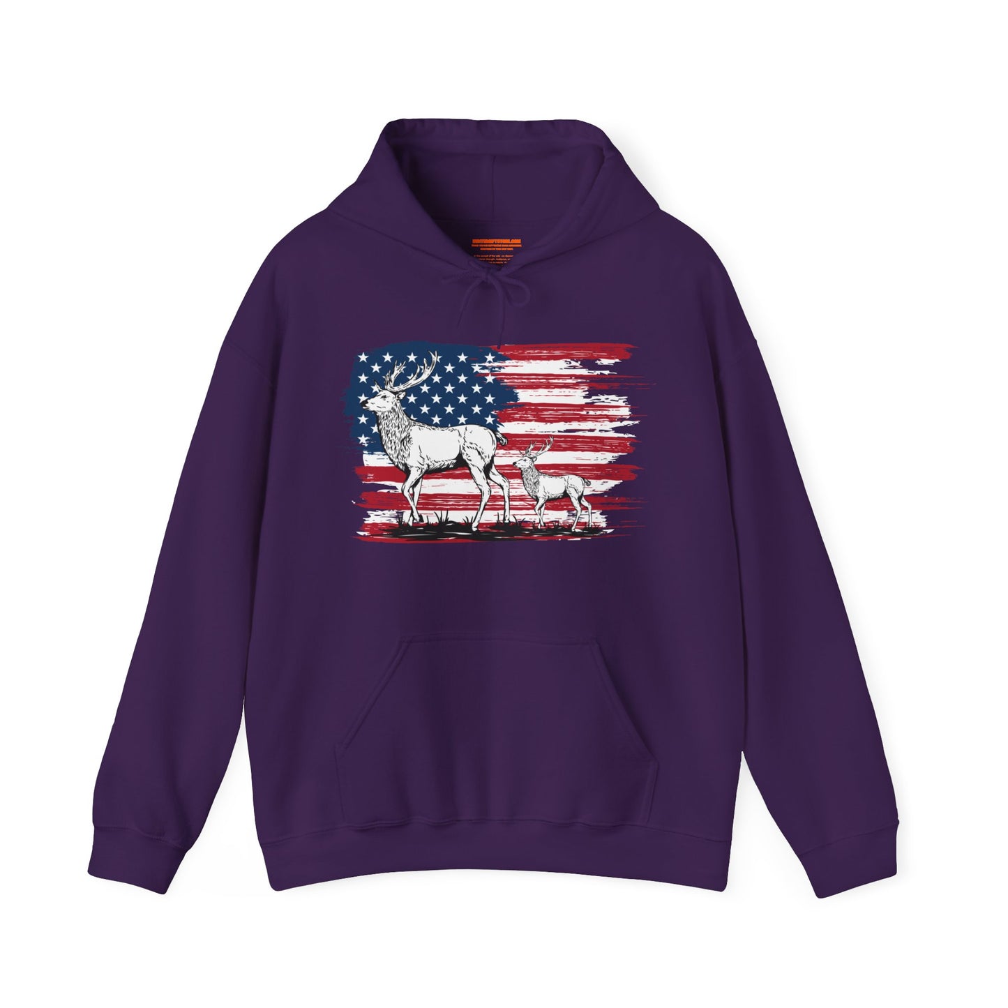 Elk American Flag Hooded Sweatshirt