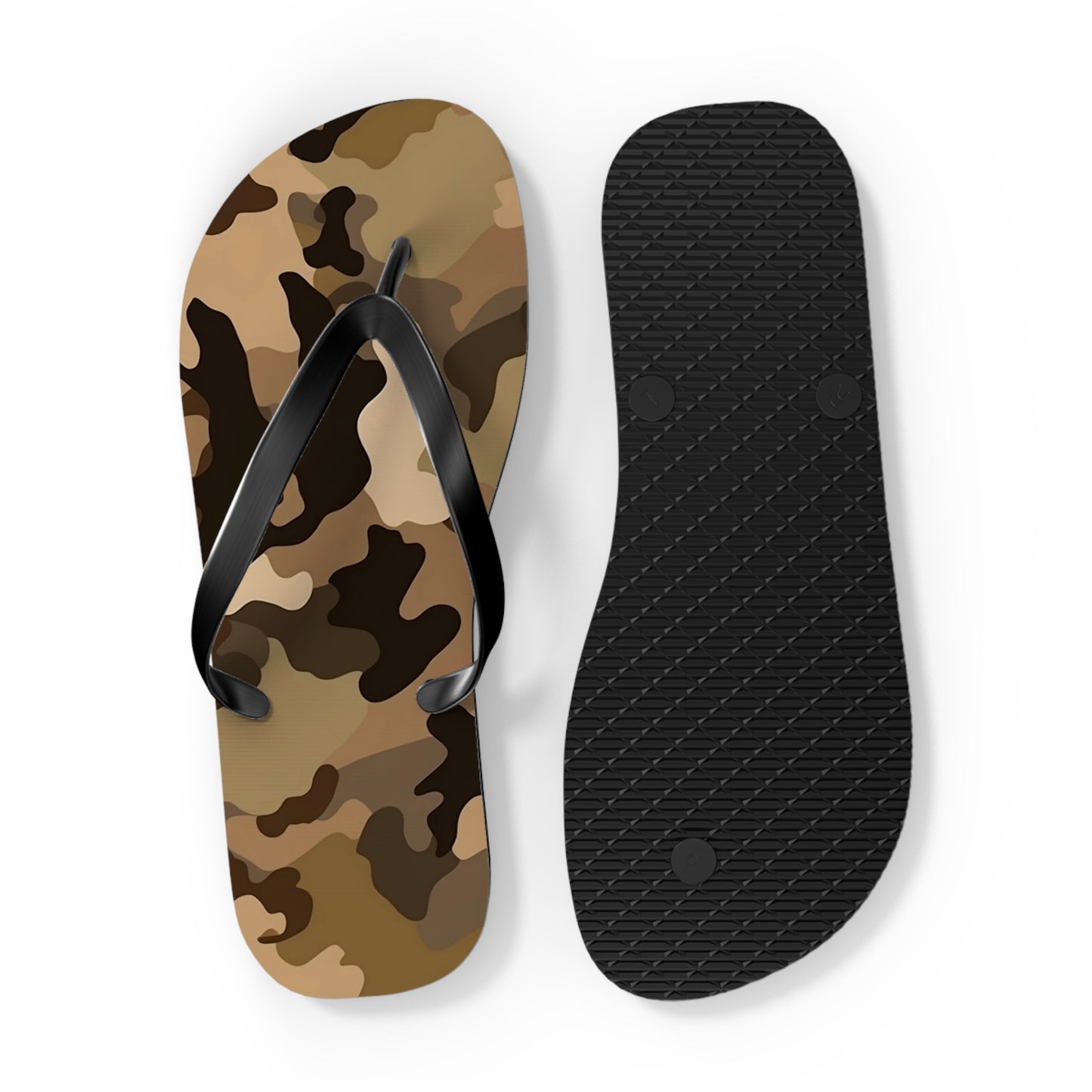 Brown Camo Flip Flops