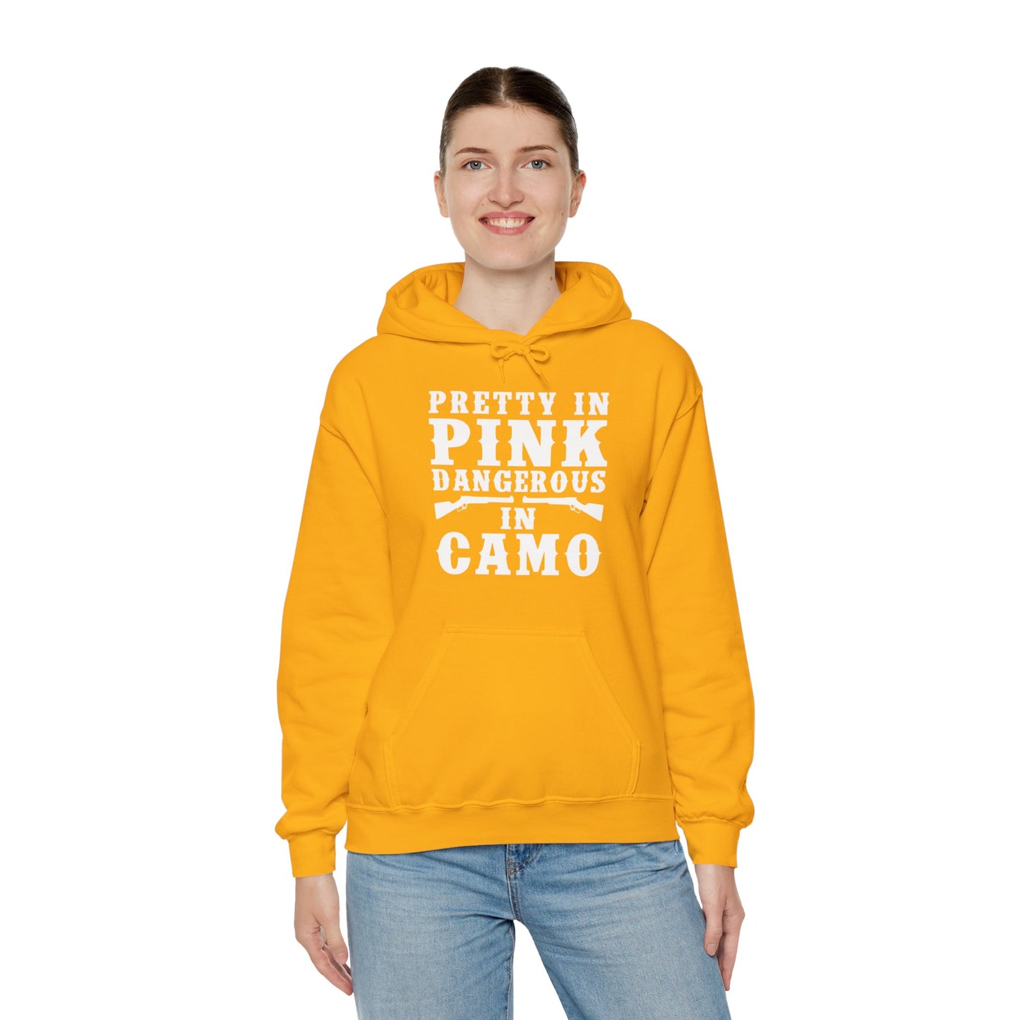 Pretty In Pink Dangerous in Camo Hooded Sweatshirt