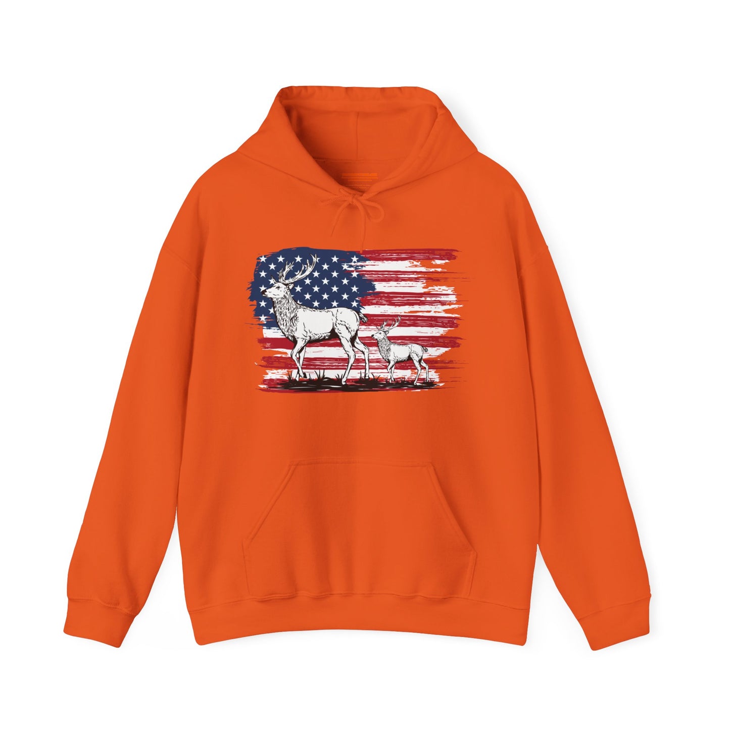 Elk American Flag Hooded Sweatshirt