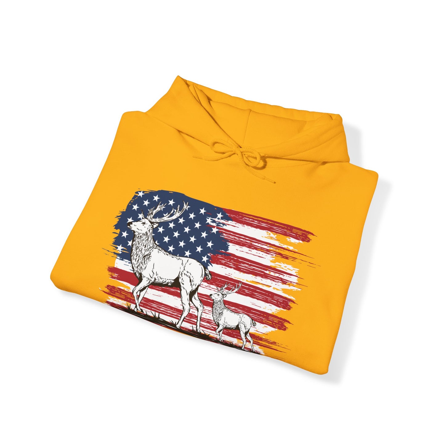 Elk American Flag Hooded Sweatshirt