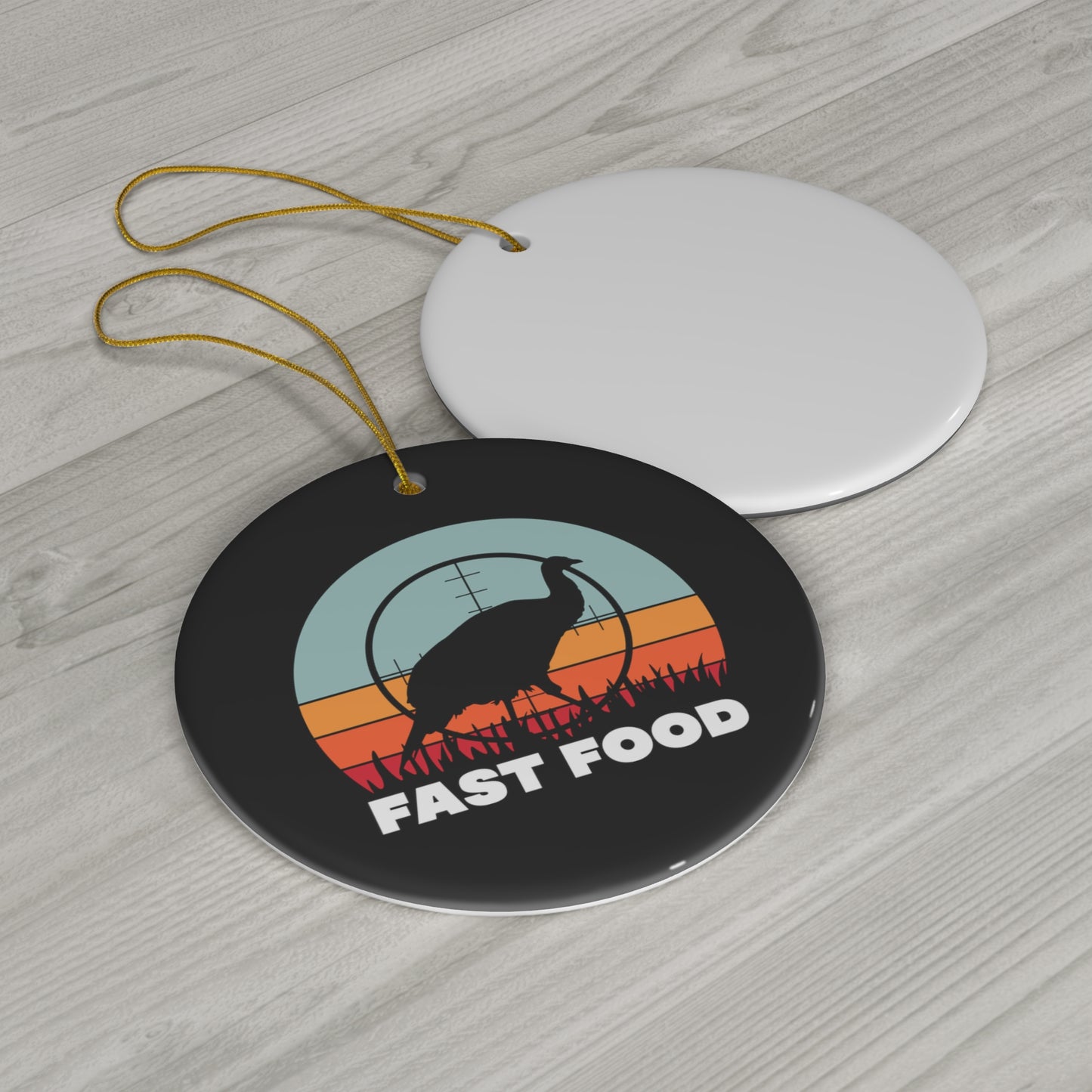 Fast Food Turkey Ceramic Christmas Ornament