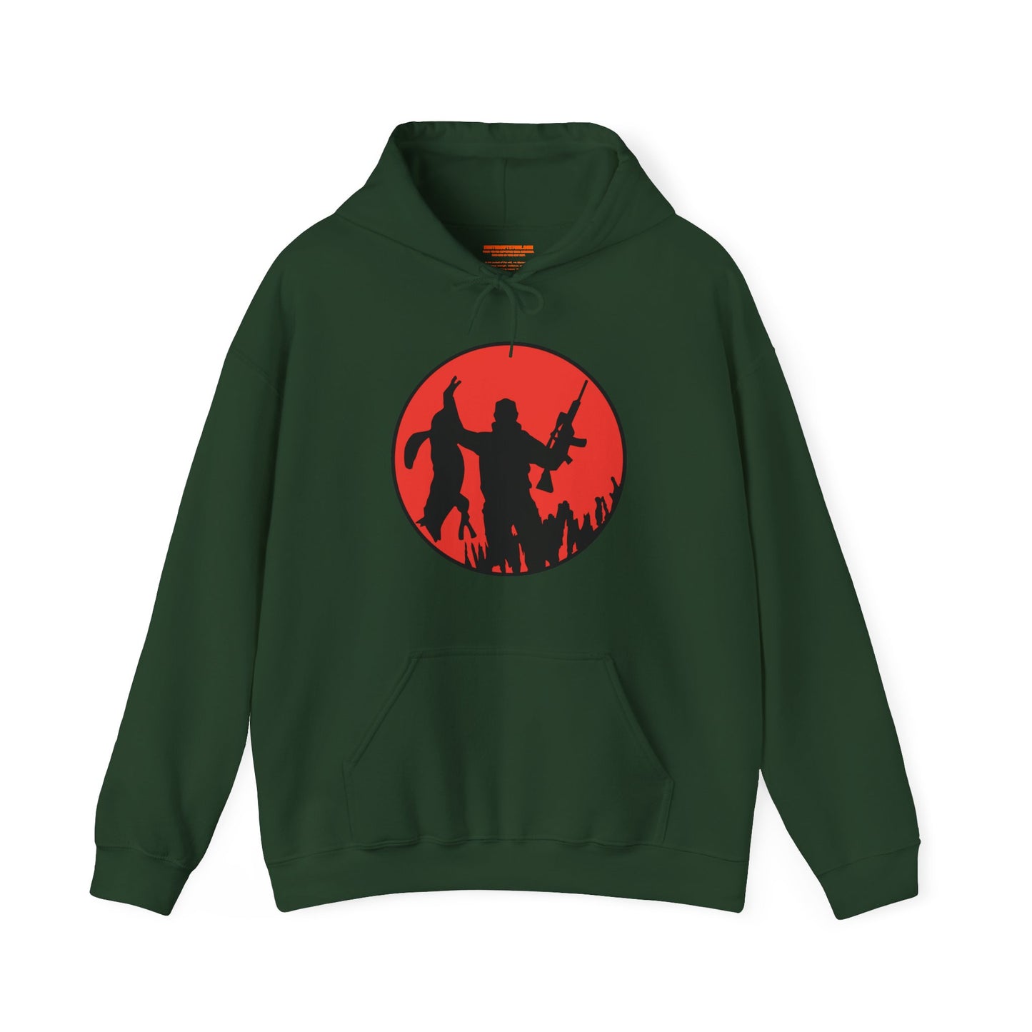 Coyote Hunter Holding Coyote Red Circle Hooded Sweatshirt