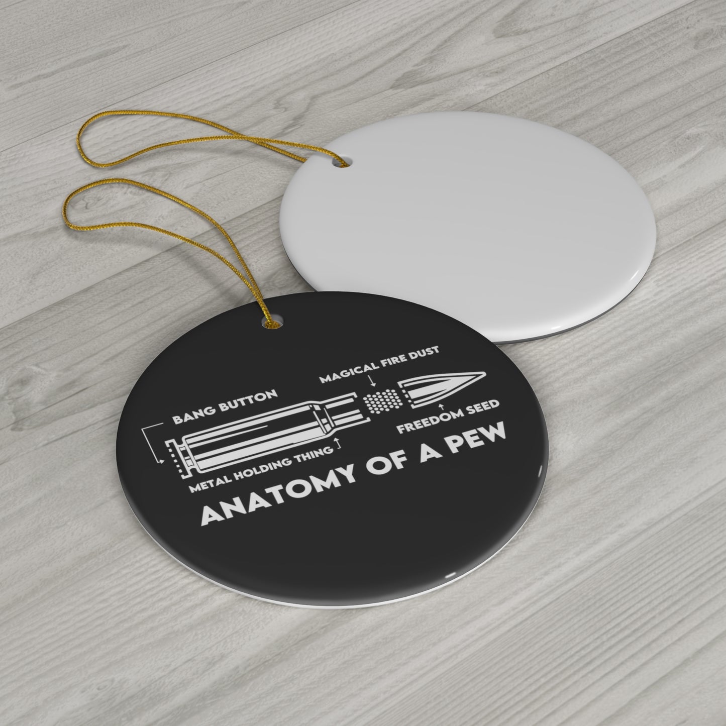 Anatomy Of A Pew Ceramic Christmas Ornament