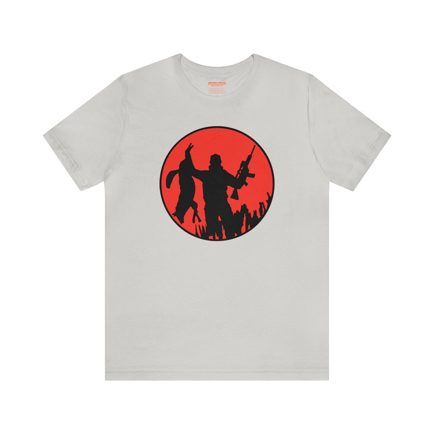 Coyote Hunter Holding Coyote Red Circle T-Shirt