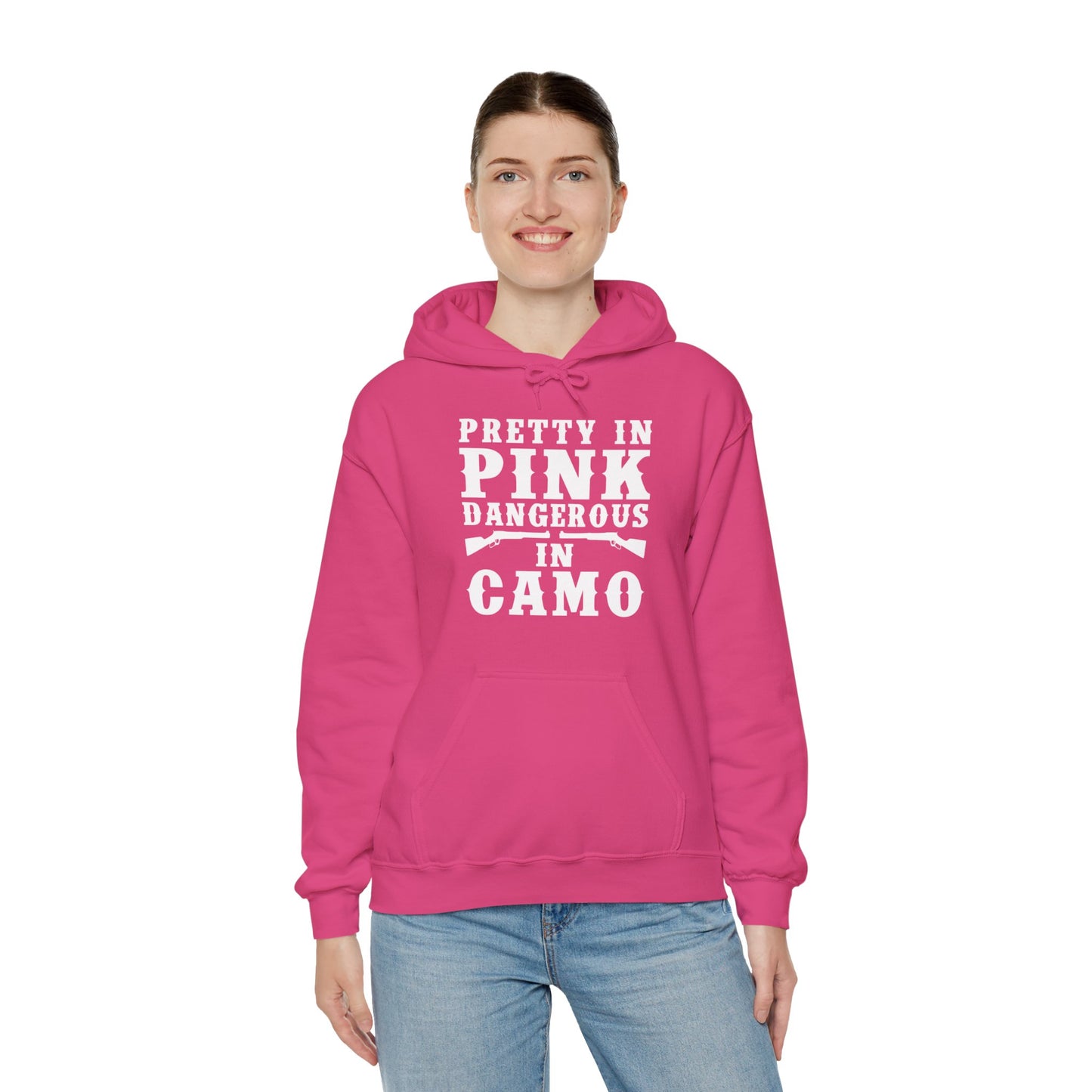 Pretty In Pink Dangerous in Camo Hooded Sweatshirt