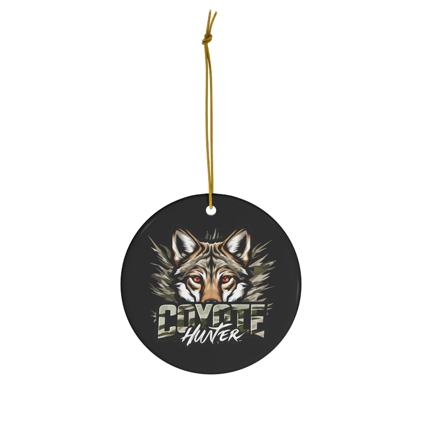 Coyote Head Ceramic Christmas Ornament