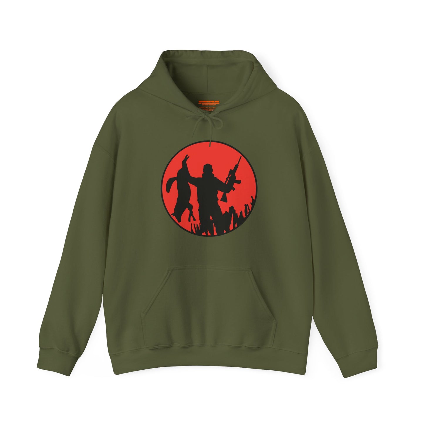 Coyote Hunter Holding Coyote Red Circle Hooded Sweatshirt