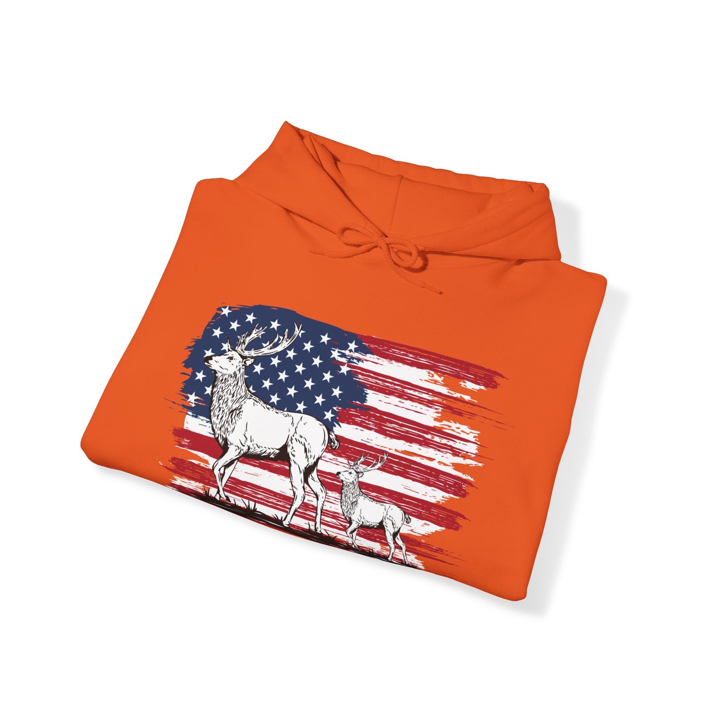Elk American Flag Hooded Sweatshirt