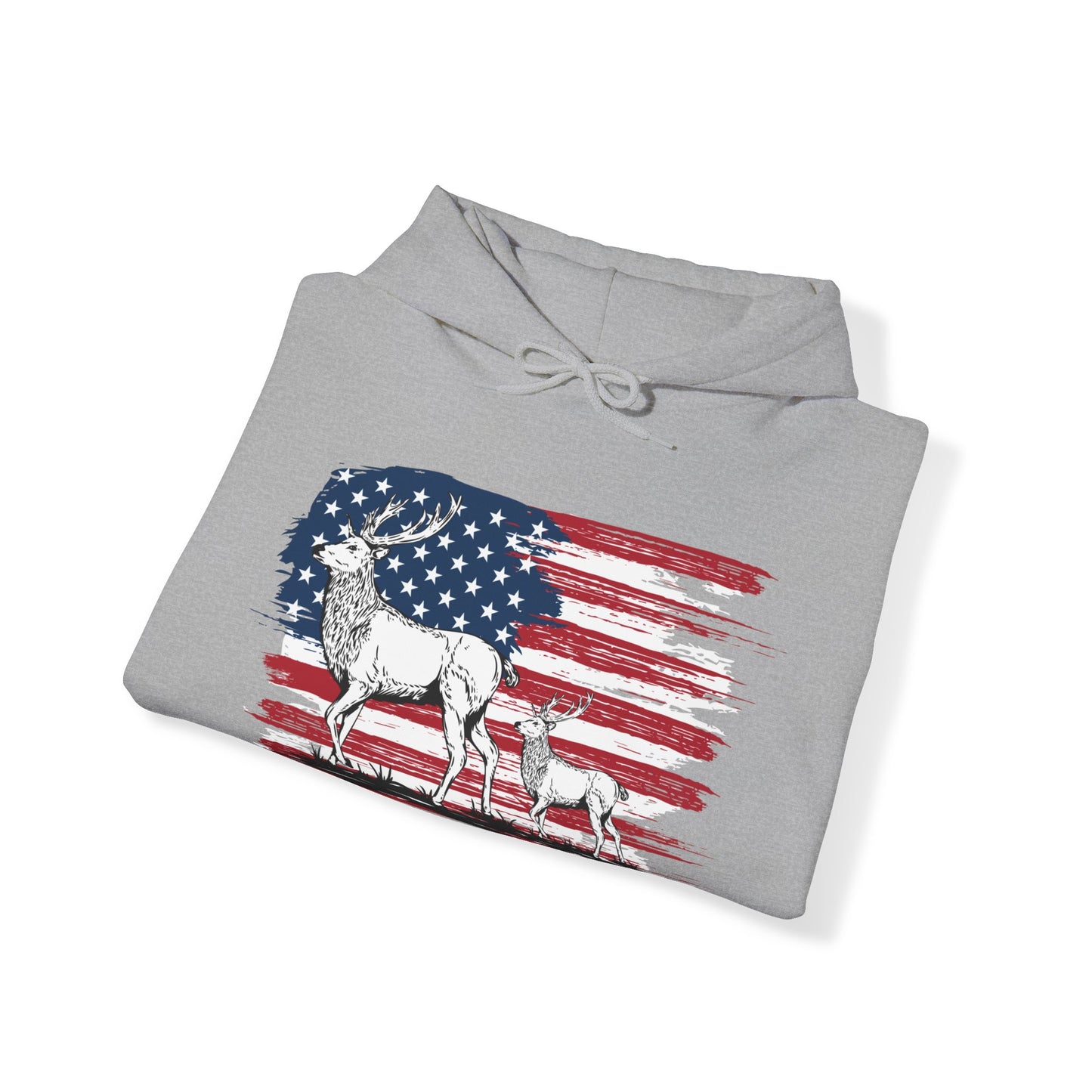 Elk American Flag Hooded Sweatshirt