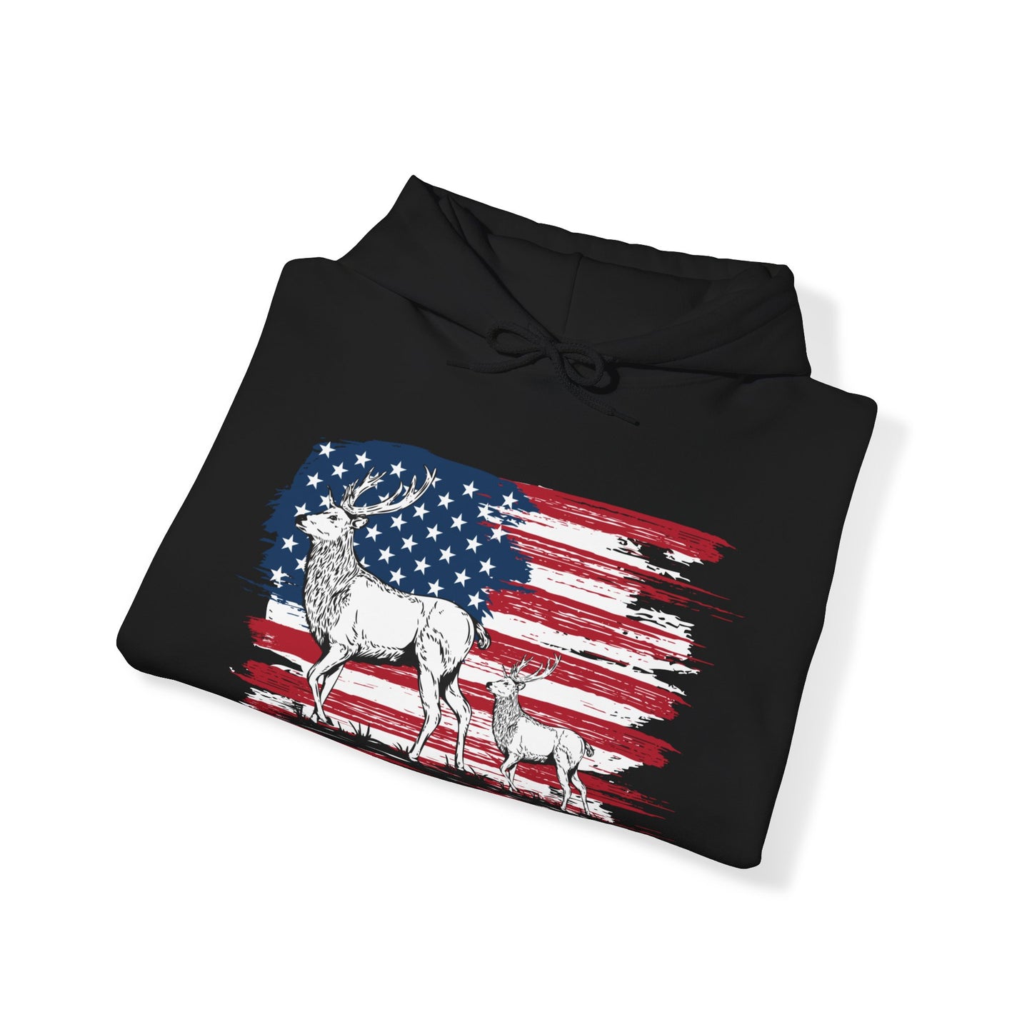 Elk American Flag Hooded Sweatshirt