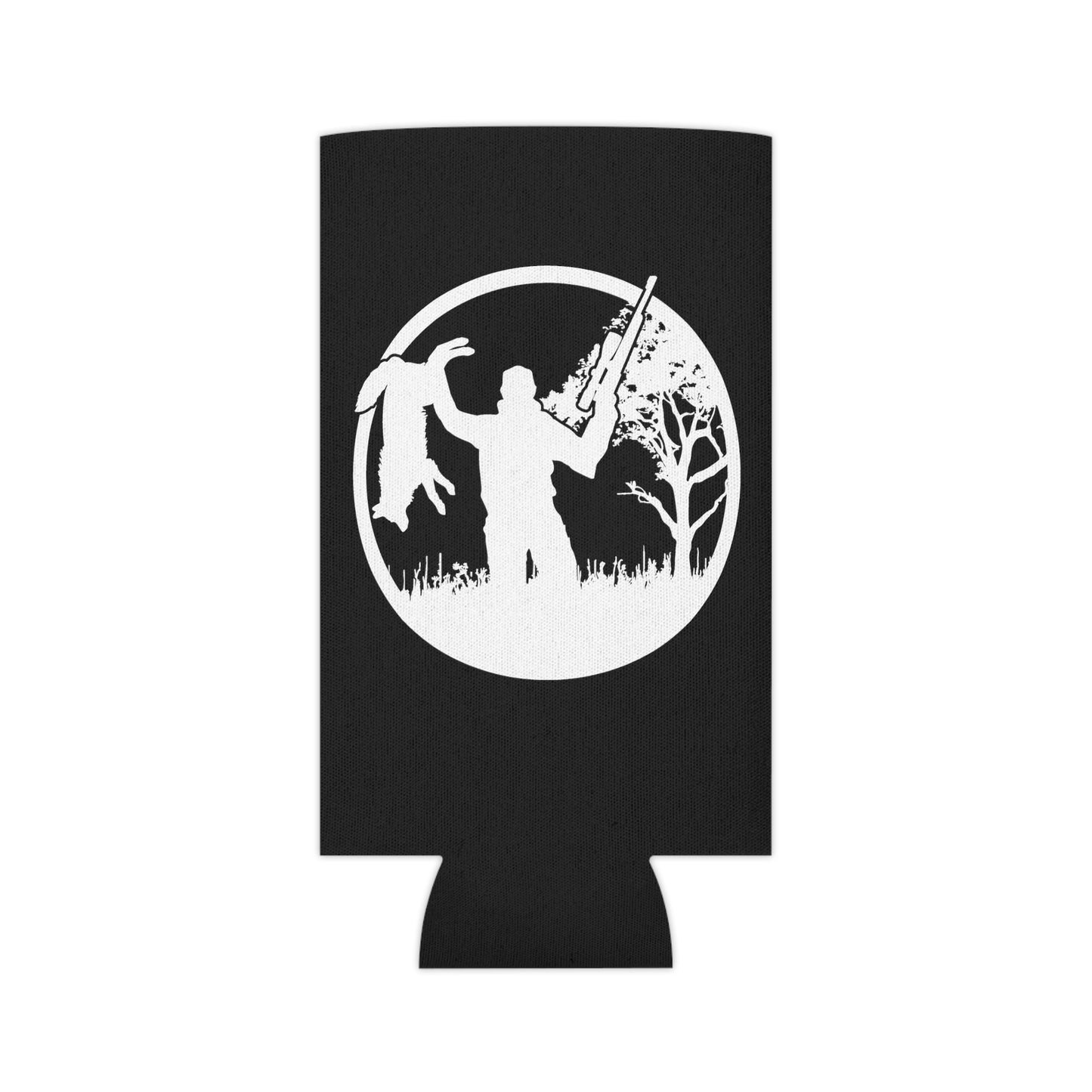 Coyote Hunter White Circle Can Cooler