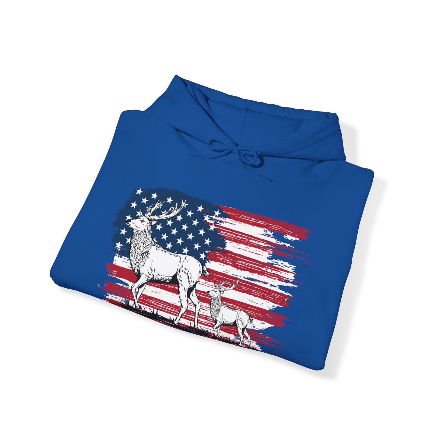 Elk American Flag Hooded Sweatshirt