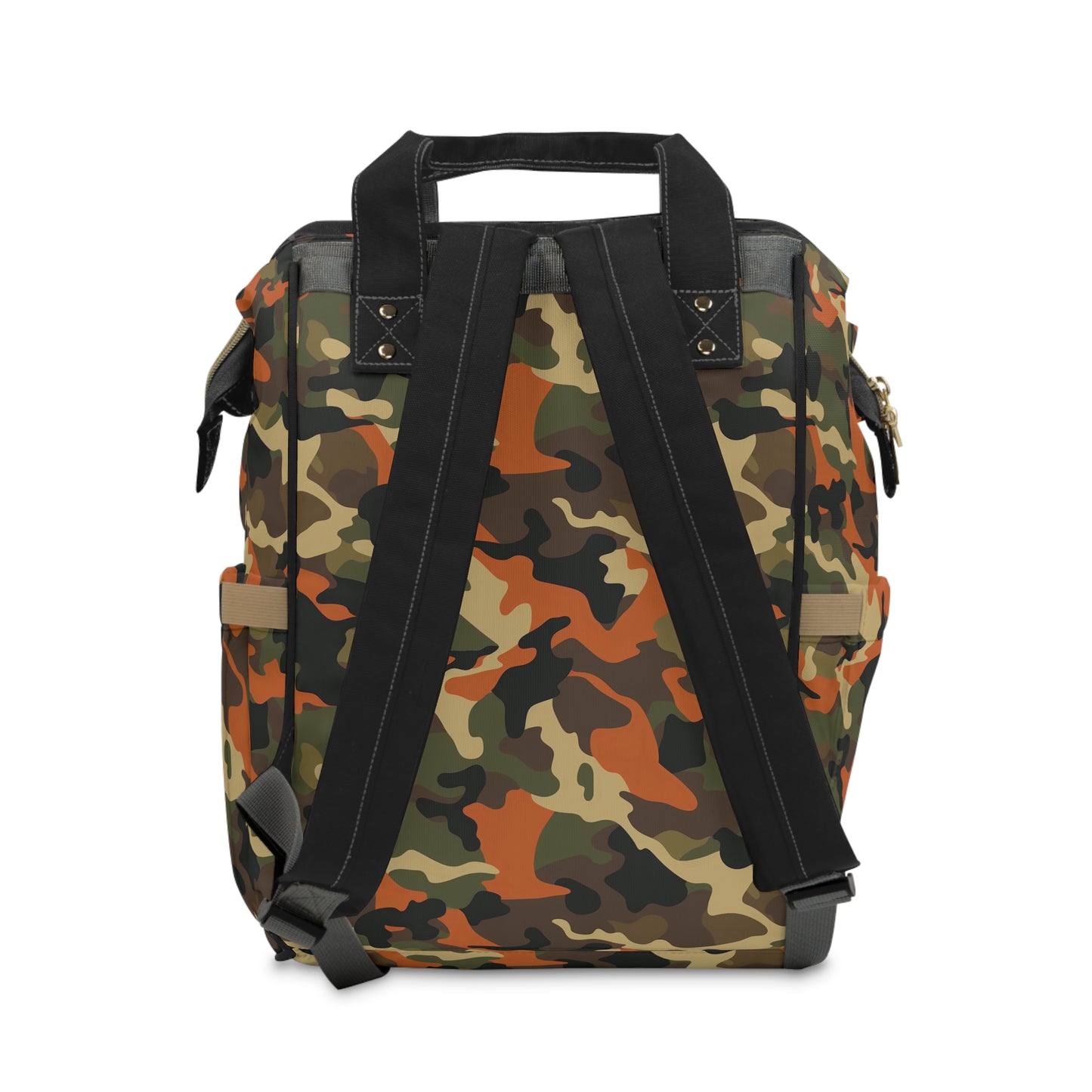 Orange Camo Diaper Backpack