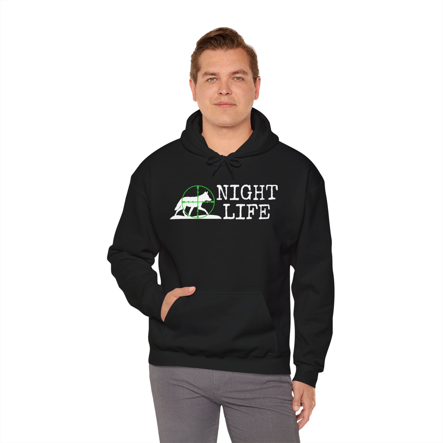 Coyote Night Night Life Green Scope Hooded Sweatshirt