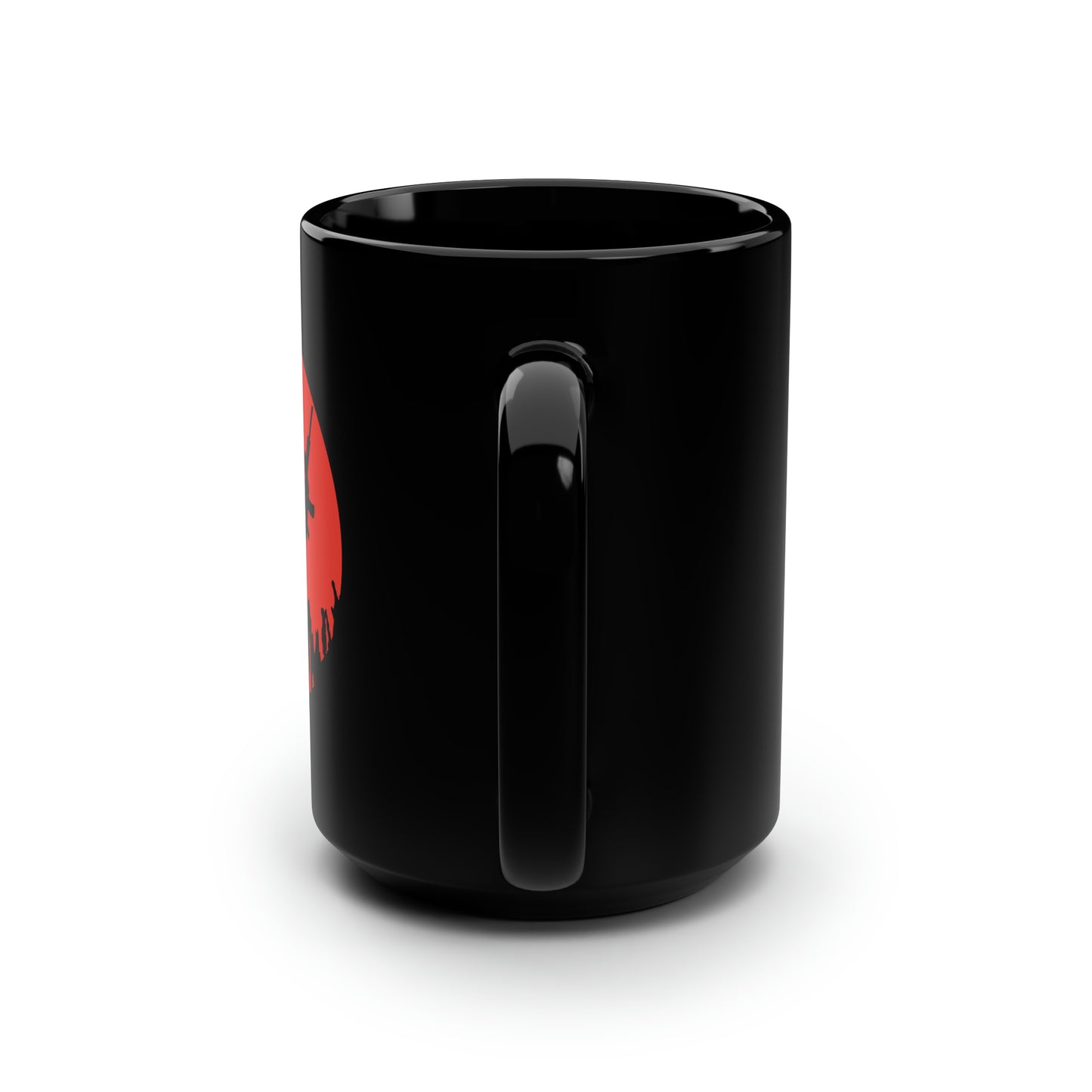 Coyote Hunter Holding Coyote Red Circle Mug, 15oz