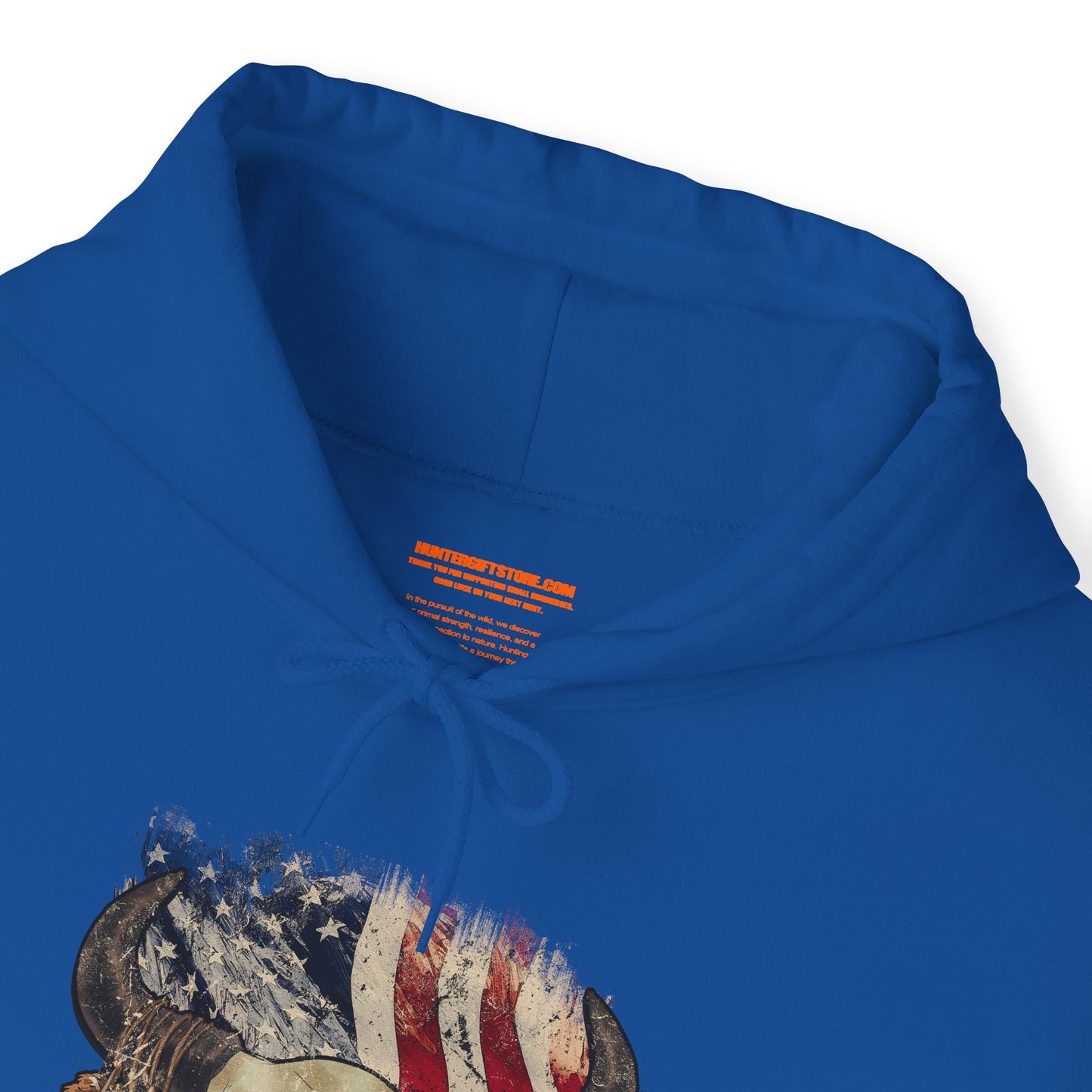 Bison Head American Flag Hooded Sweatshirt