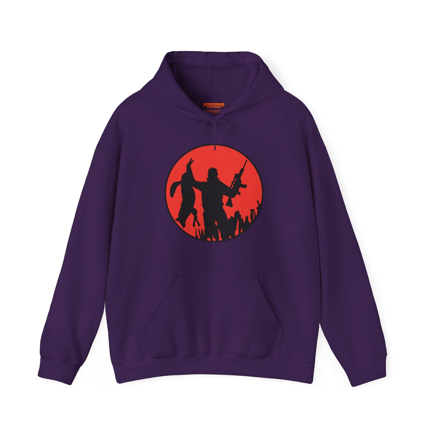 Coyote Hunter Holding Coyote Red Circle Hooded Sweatshirt