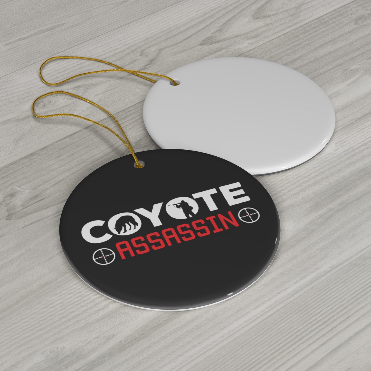 Coyote Assassin Ceramic Christmas Ornament