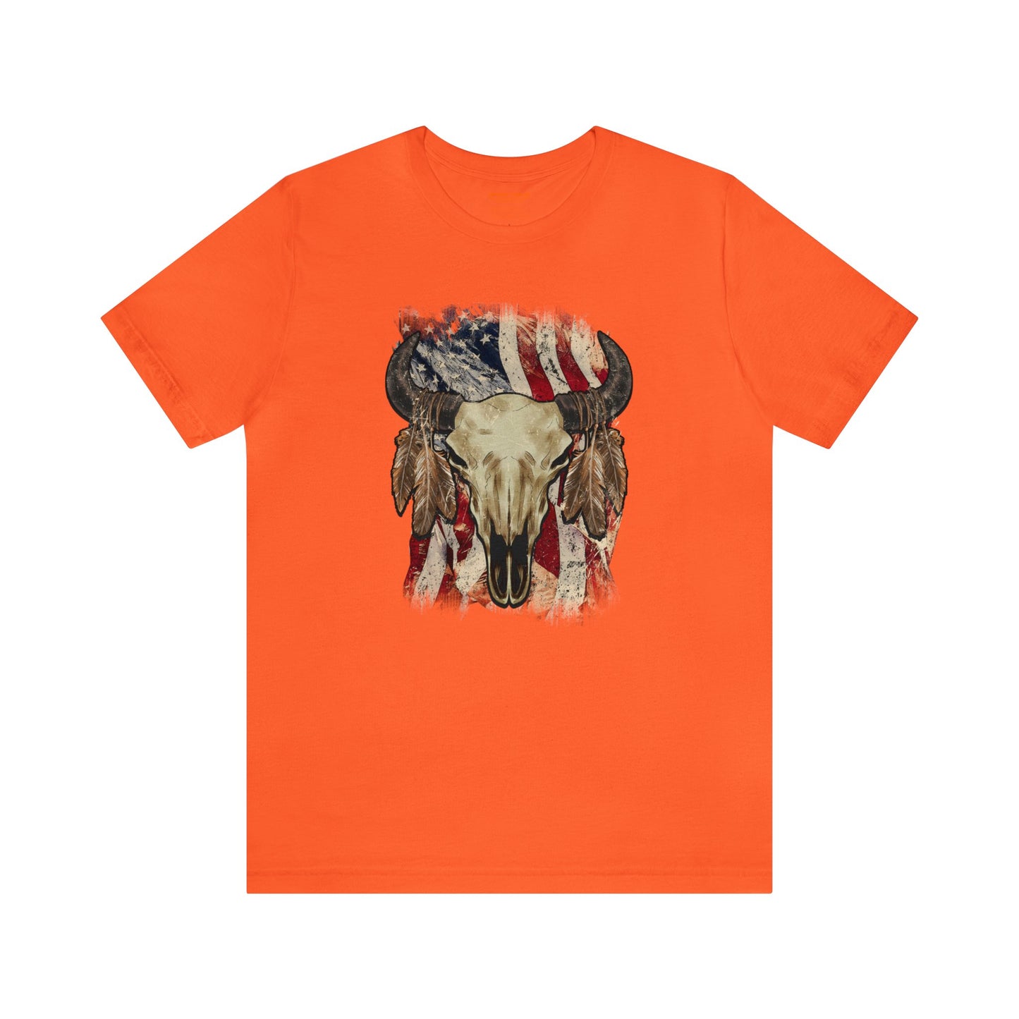 Bison Head American Flag T-Shirt