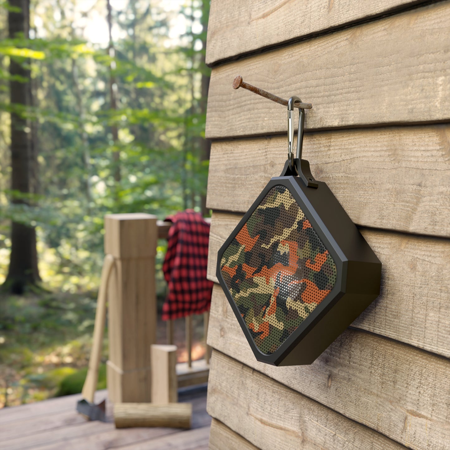 Orange Camo Waterproof Bluetooth Speaker
