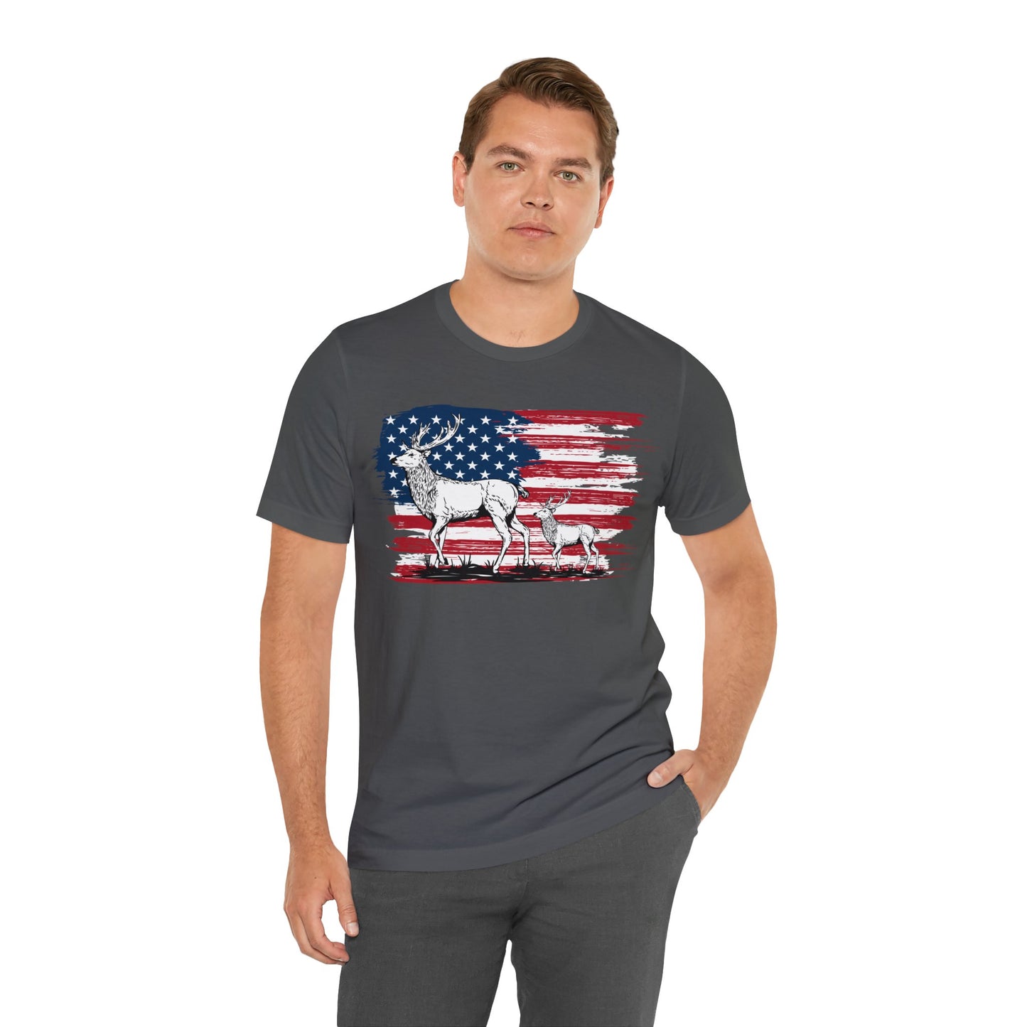 Elk American Flag T-Shirt