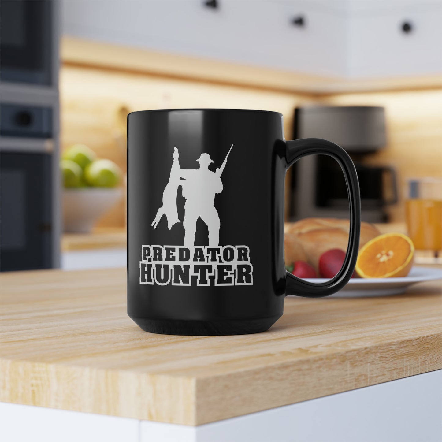 Predator Hunter Holding Coyote Mug, 15oz