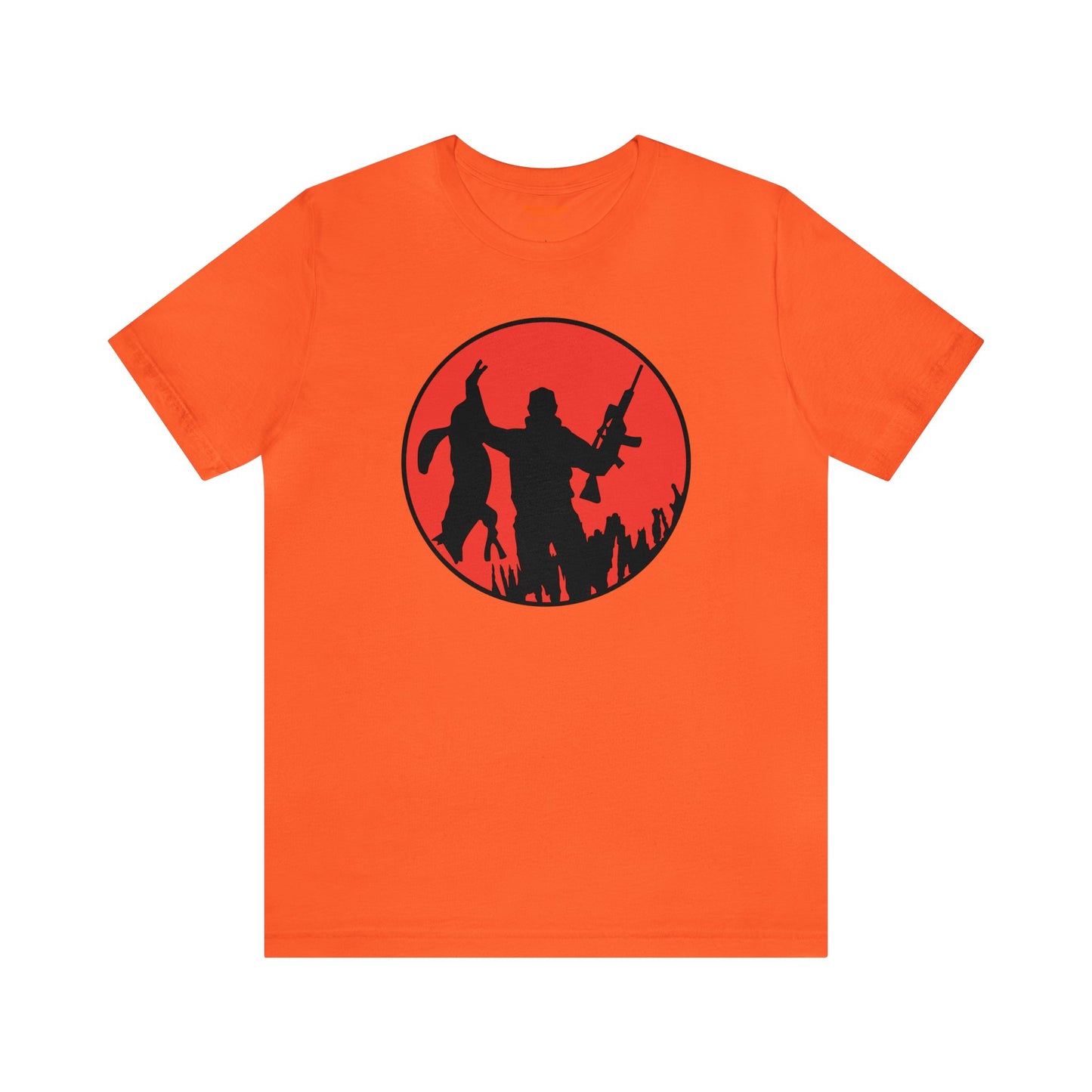 Coyote Hunter Holding Coyote Red Circle T-Shirt