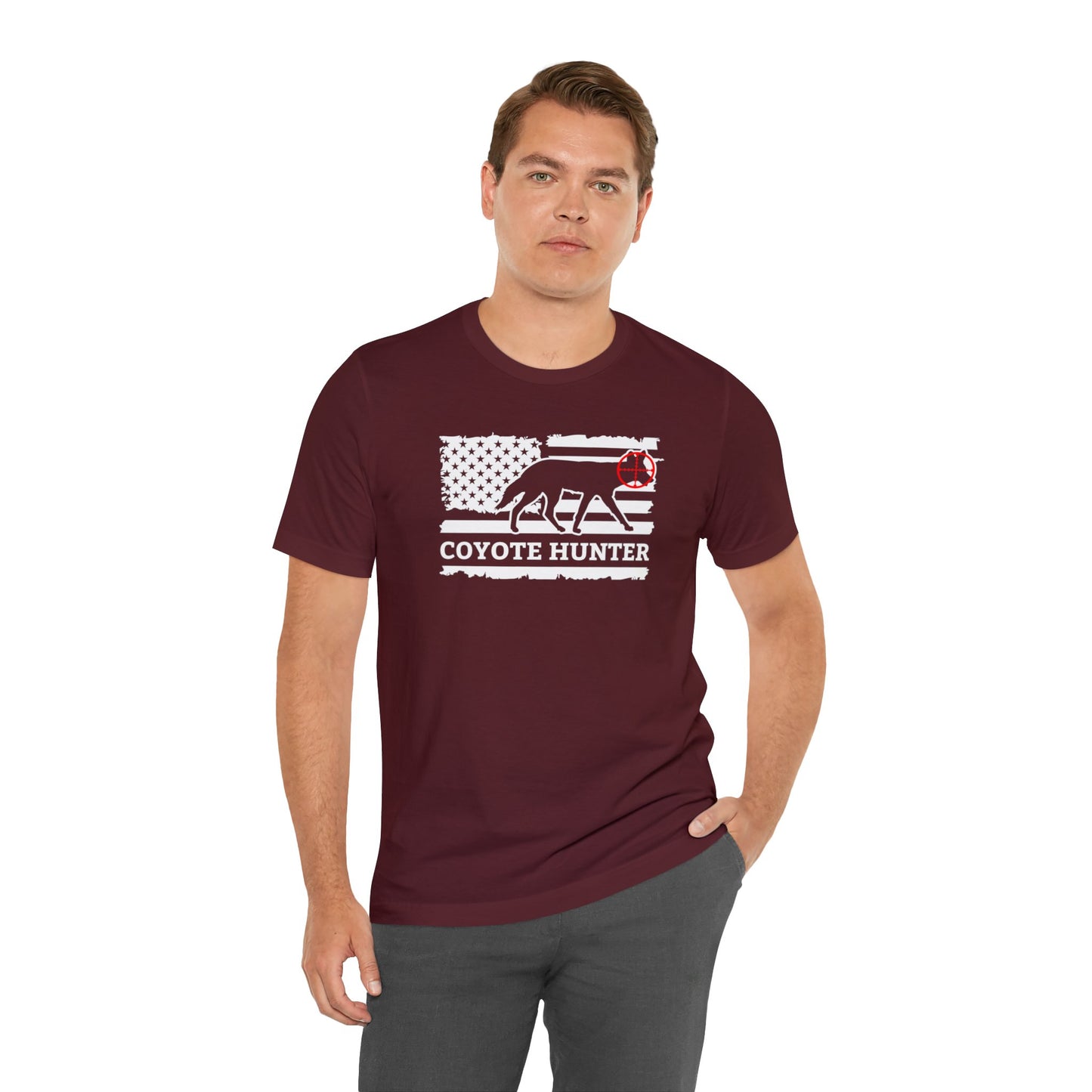 American Flag Coyote Hunter T-Shirt