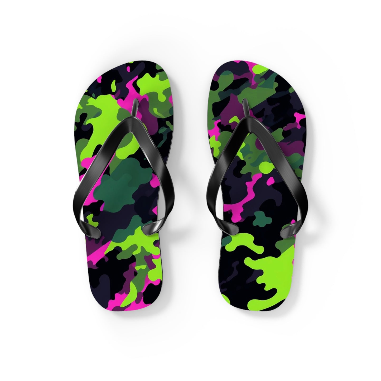 Neon Camo Flip Flops