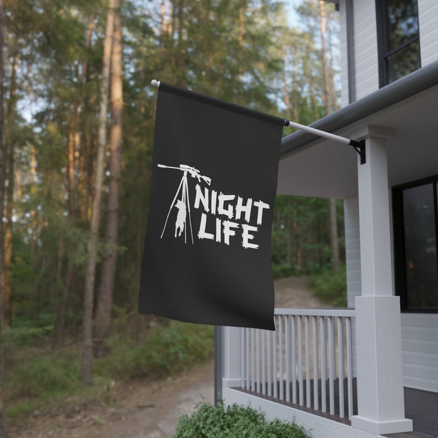 Coyote Hunting Night Life Flag