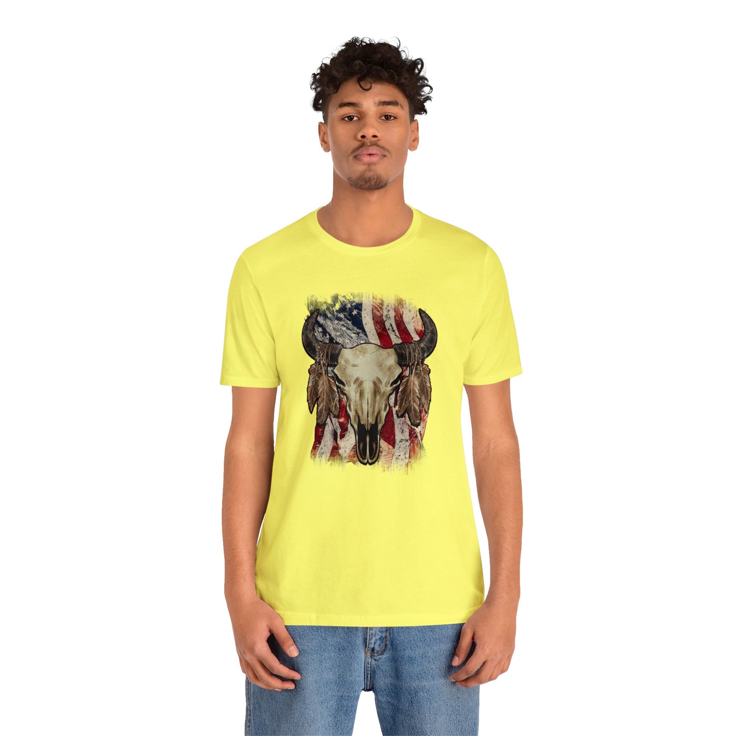 Bison Head American Flag T-Shirt