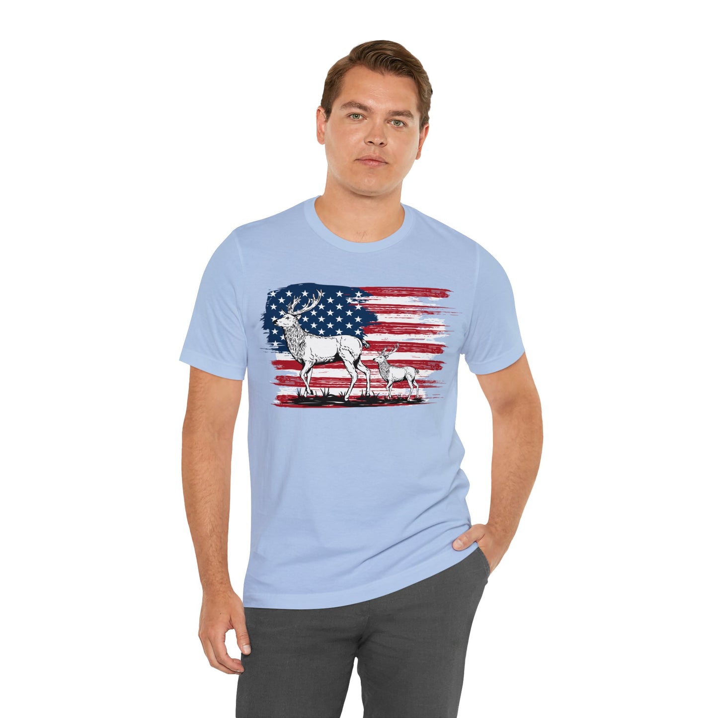 Elk American Flag T-Shirt