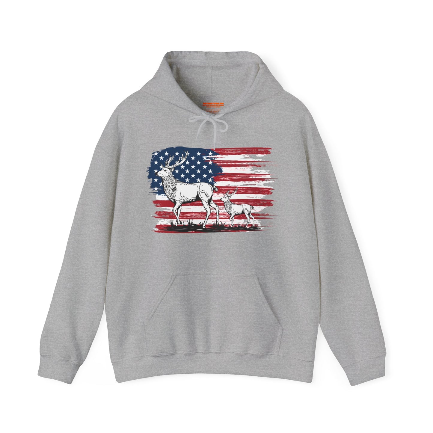 Elk American Flag Hooded Sweatshirt