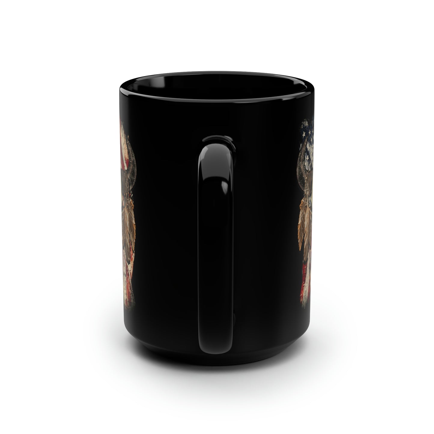 Bison Head American Flag Hunting Mug, 15oz