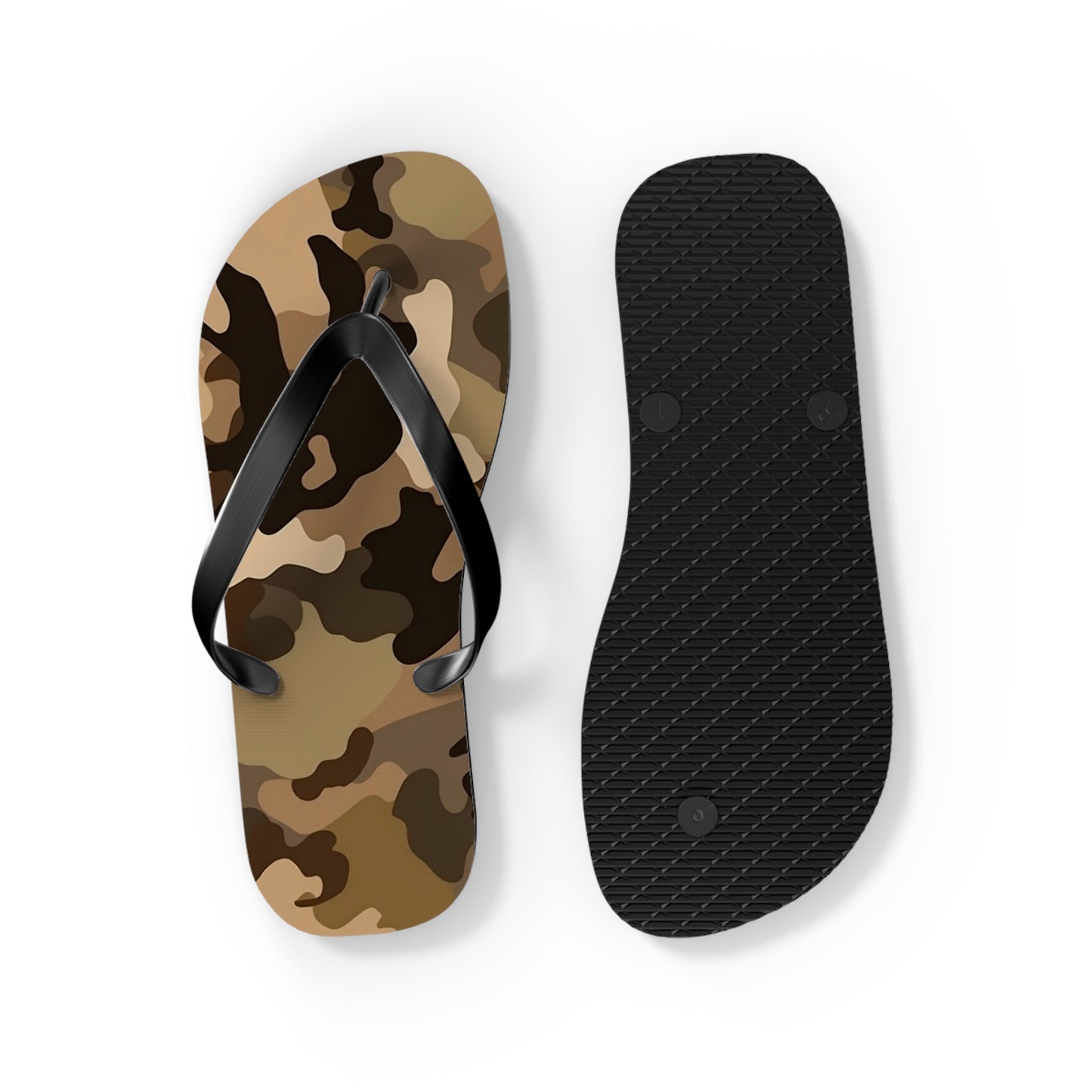 Brown Camo Flip Flops