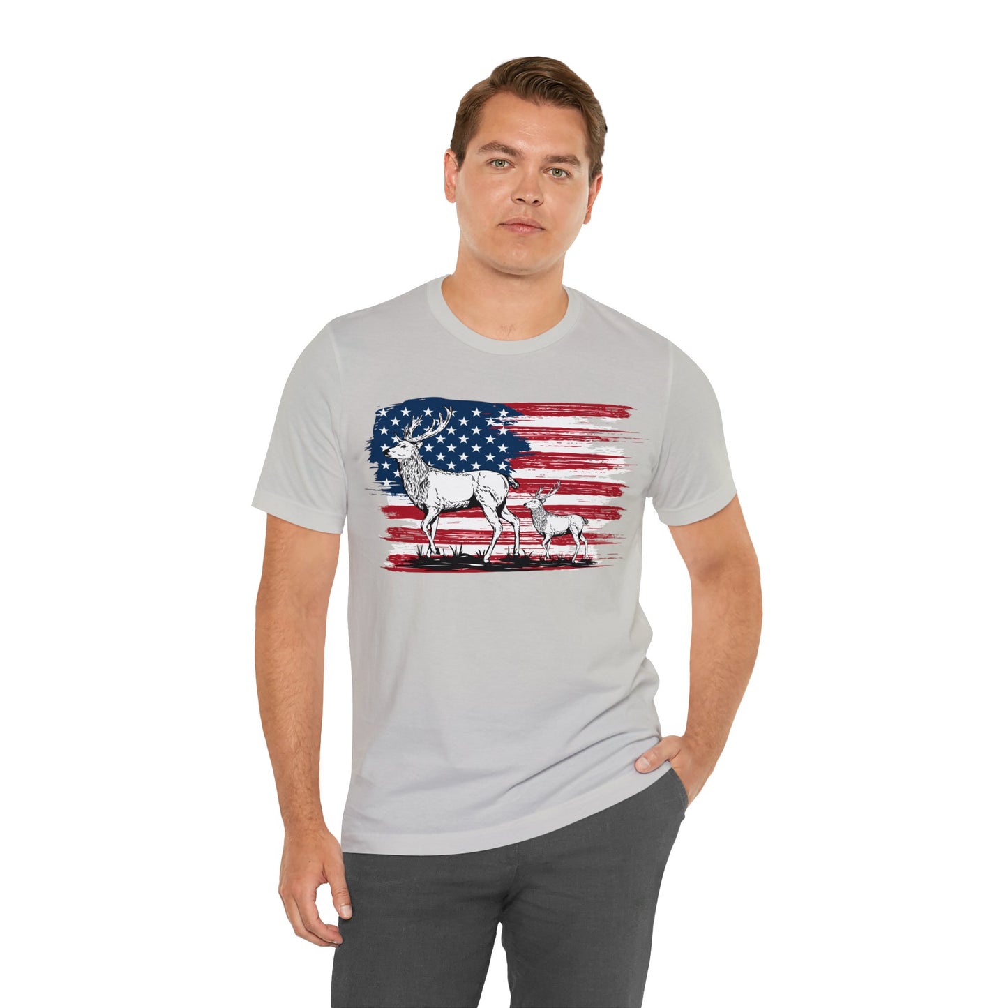Elk American Flag T-Shirt