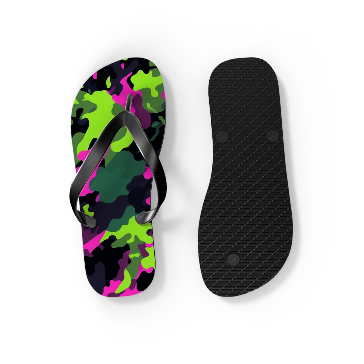 Neon Camo Flip Flops