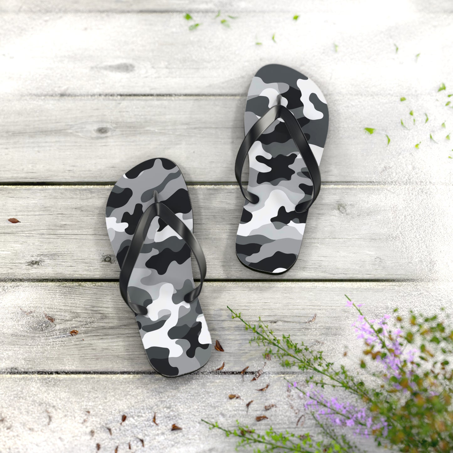 White Camo Flip Flops