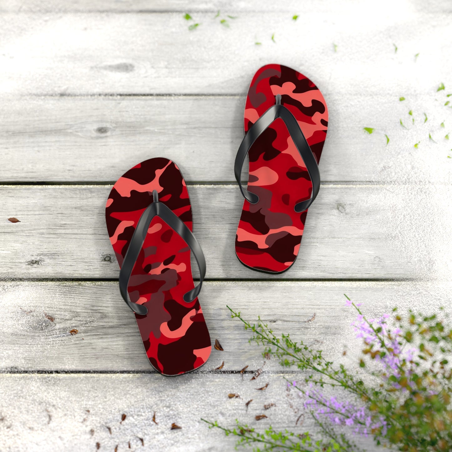 Red Camo Flip Flops