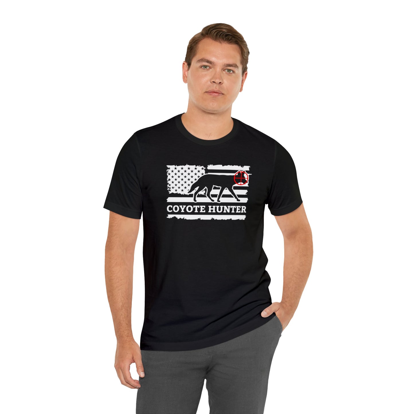 American Flag Coyote Hunter T-Shirt