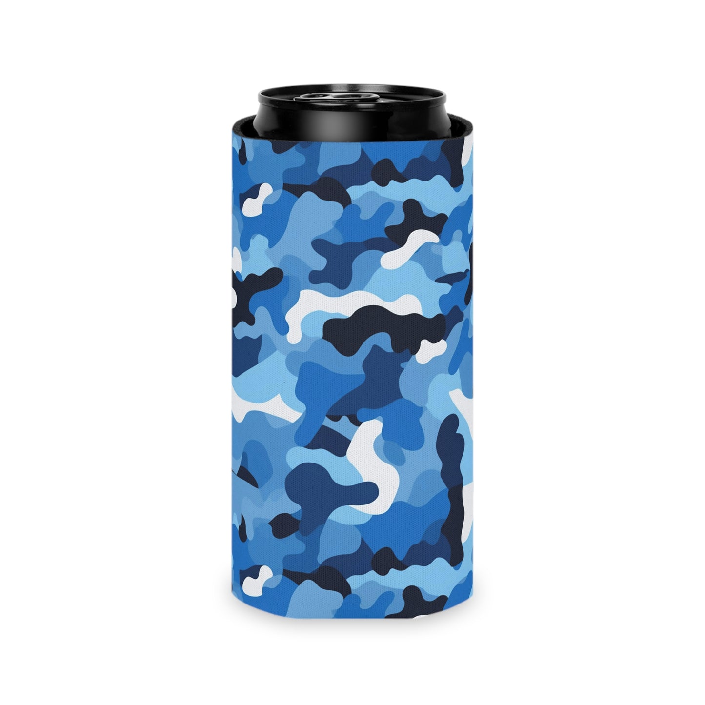 Blue Camo Can Cooler