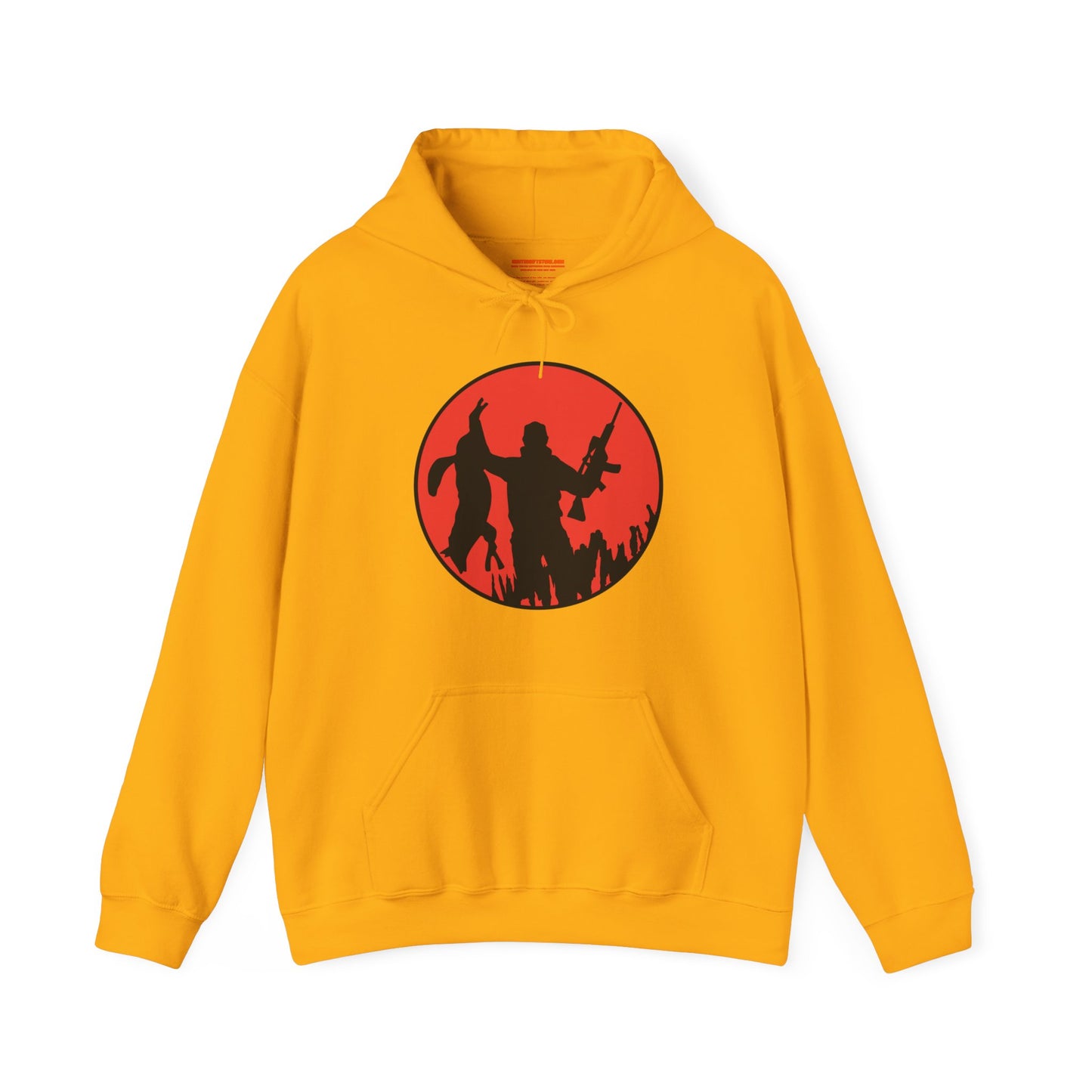 Coyote Hunter Holding Coyote Red Circle Hooded Sweatshirt
