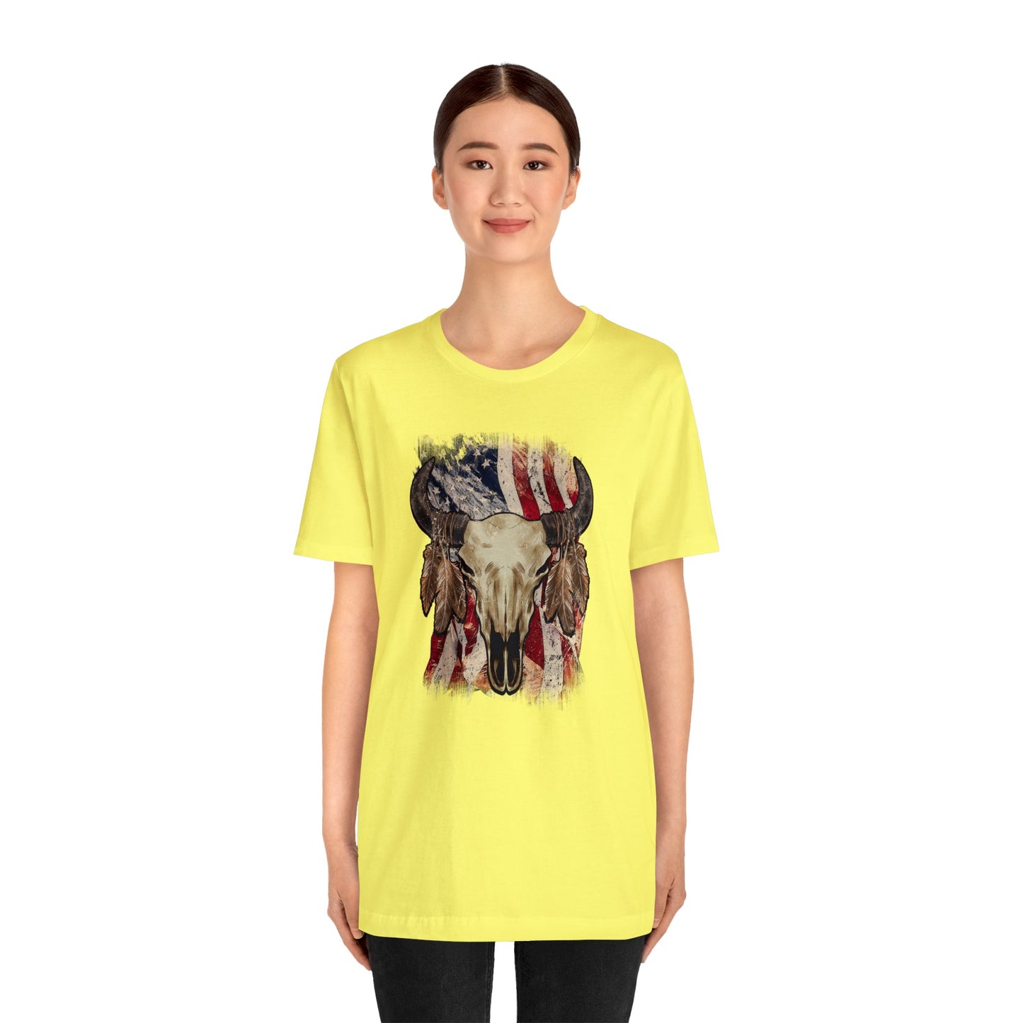 Bison Head American Flag T-Shirt