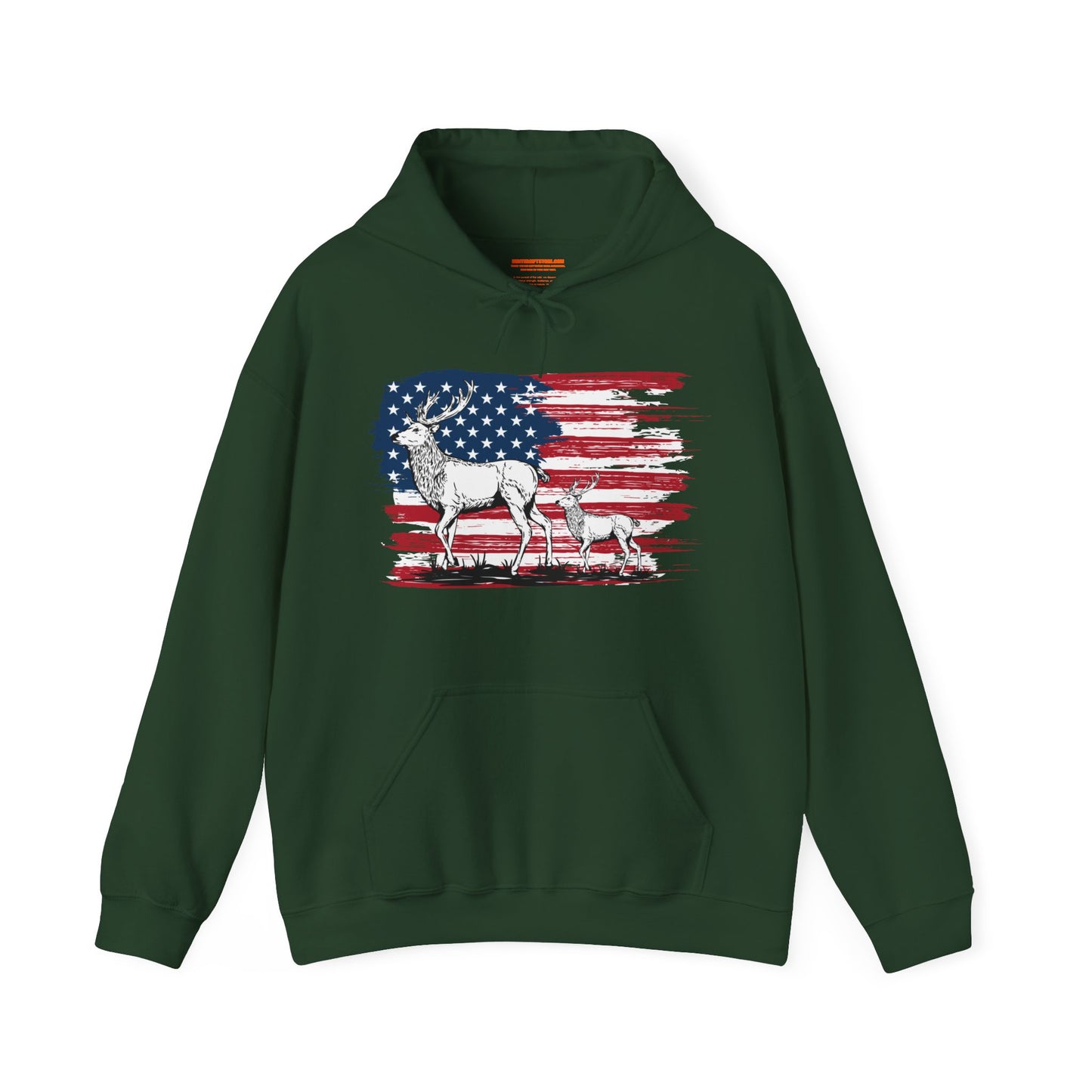Elk American Flag Hooded Sweatshirt