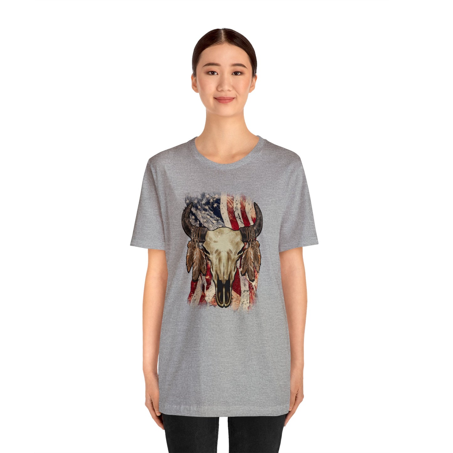 Bison Head American Flag T-Shirt