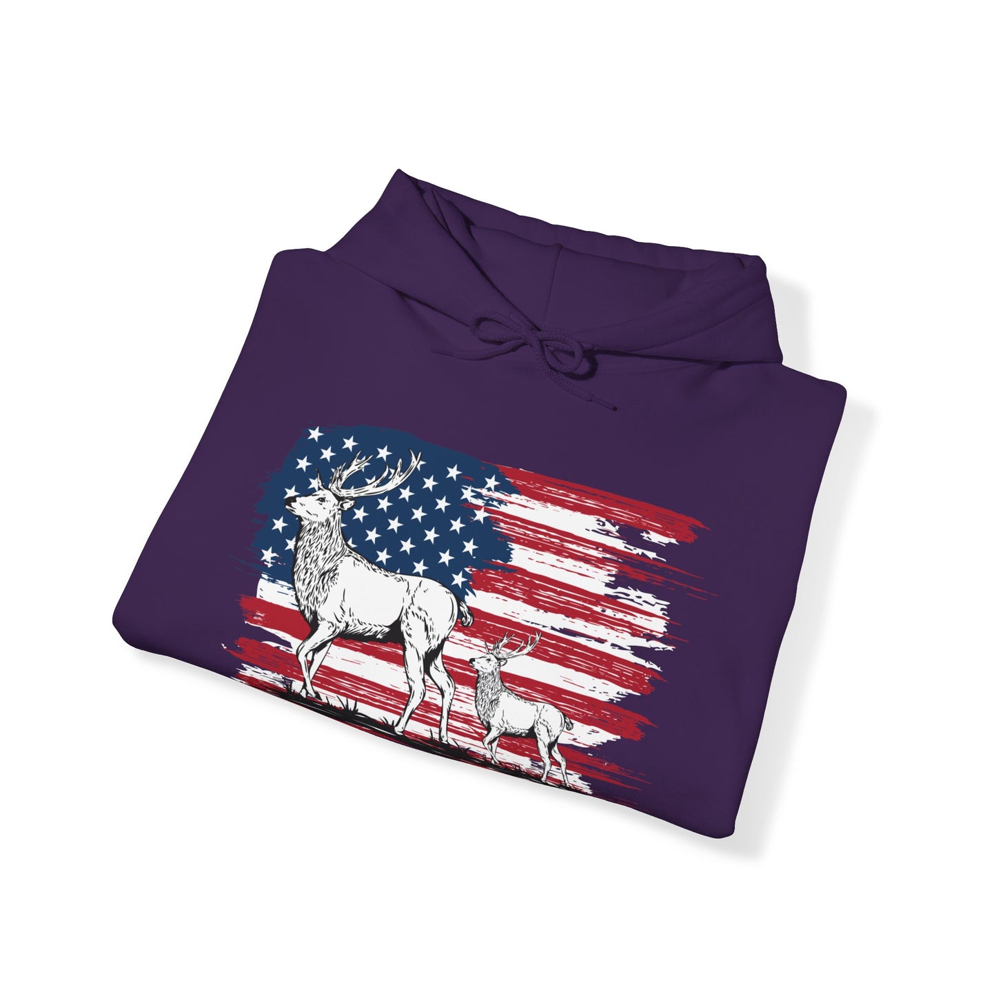 Elk American Flag Hooded Sweatshirt