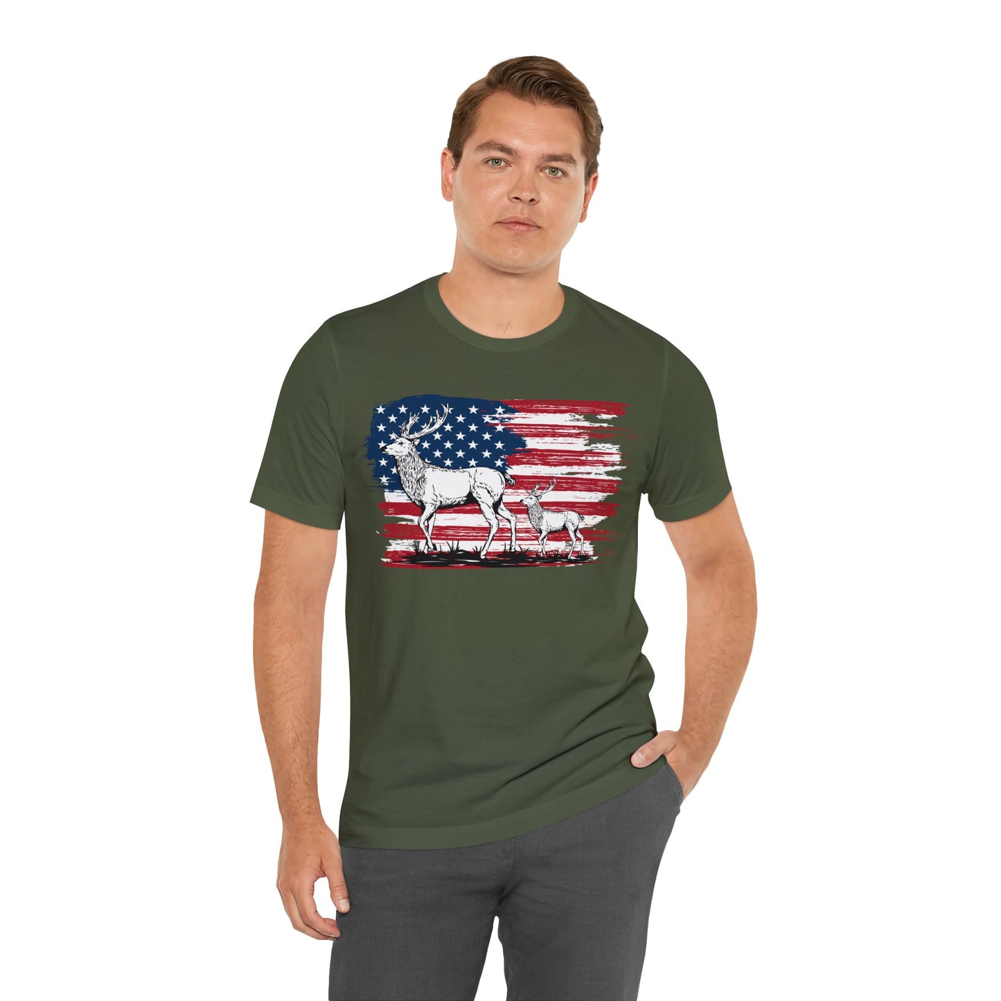 Elk American Flag T-Shirt